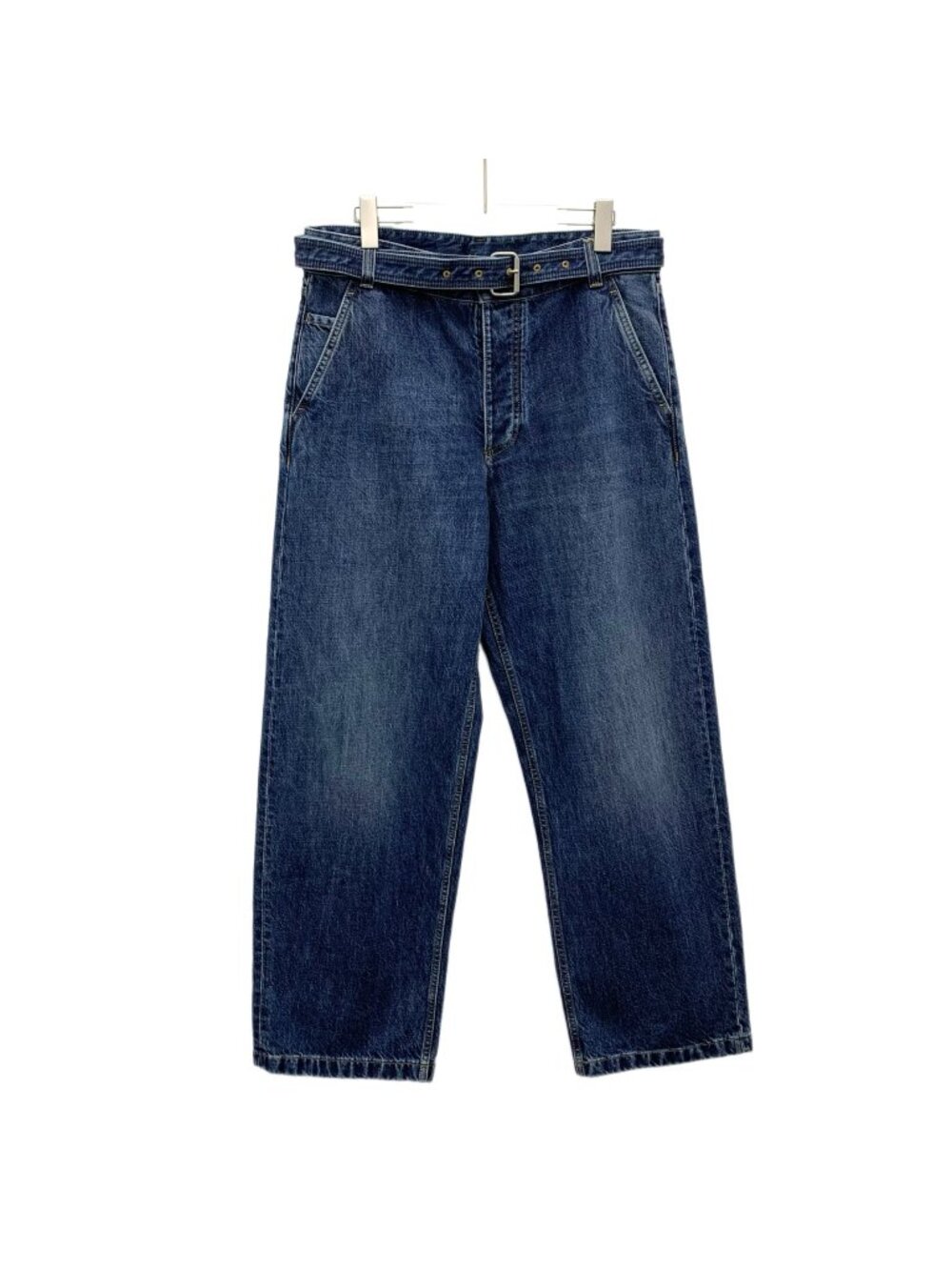 Bottega Veneta Blue Belted Wide-Leg Denim Jeans